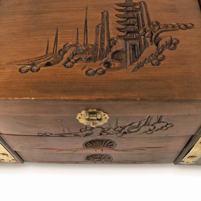 Vintage Wooden & Brass Damchiya Chests