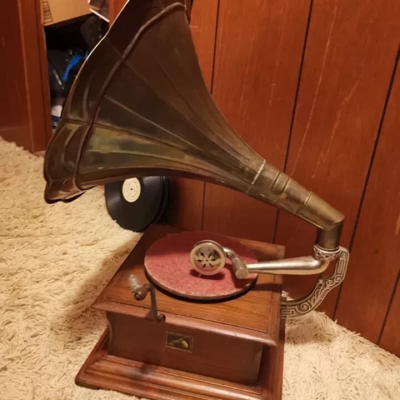 Vintage Brass Horn Gramophones